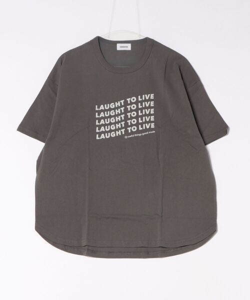 GENERATOR(ジェネレーター)の「ジェネレーター LAUGHT Tシャツ(Tシャツ/カットソー・レディース・チャコールグレー/ベージュ系その他/サックスブルー・F)」の8枚目の写真