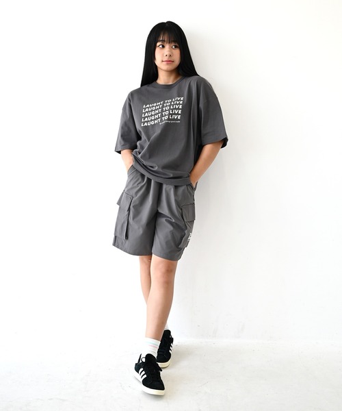 GENERATOR(ジェネレーター)の「ジェネレーター LAUGHT Tシャツ(Tシャツ/カットソー・レディース・チャコールグレー/ベージュ系その他/サックスブルー・F)」の10枚目の写真
