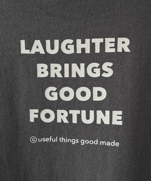GENERATOR(ジェネレーター)の「ジェネレーター LAUGHT Tシャツ(Tシャツ/カットソー・レディース・チャコールグレー/ベージュ系その他/サックスブルー・F)」の6枚目の写真