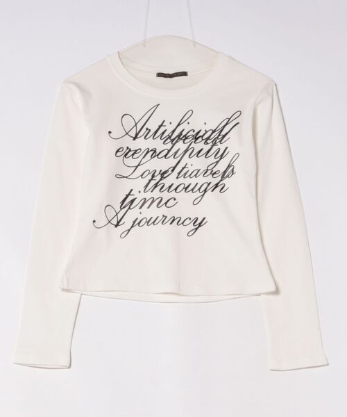 おしゃれスタ(オシャレスタ)の「ロゴプリント ロングスリーブカットソー(Tシャツ/カットソー・レディース・ホワイト/ブラック・S/M/L/XL)」の5枚目の写真
