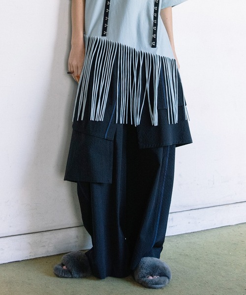 AULA AILA（アウラアイラ）の「チェックイージーパンツ（その他パンツ・レディース・ライム/ブラック/グレー・1/0）」の2枚目の写真