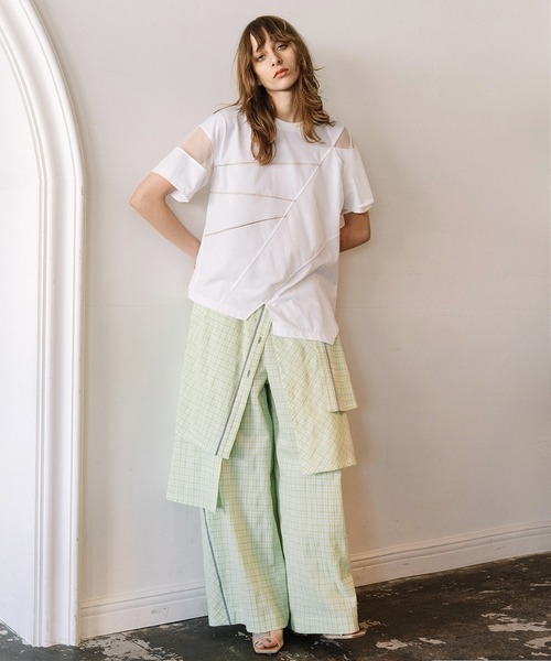 AULA AILA（アウラアイラ）の「チェックイージーパンツ（その他パンツ・レディース・ライム/ブラック/グレー・1/0）」の10枚目の写真