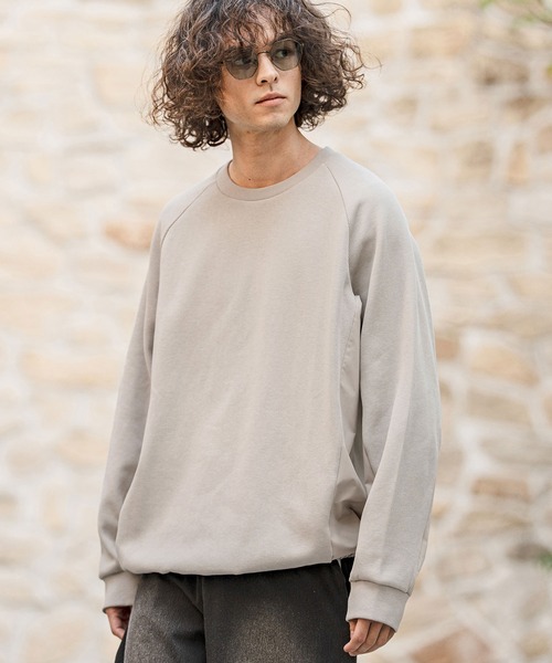 CAMBIO(カンビオ)の「mlt5588- ナイロン切替ラグランスリーブカットソー(Tシャツ/カットソー・メンズ・ホワイト/ブラック/グレー・M/L/XL)」の4枚目の写真