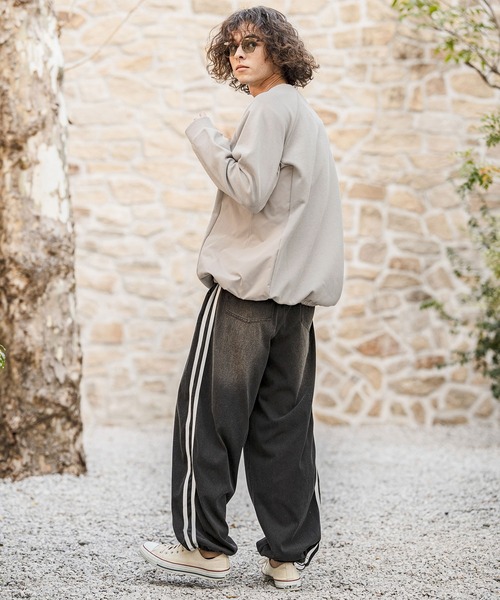 CAMBIO(カンビオ)の「mlt5588- ナイロン切替ラグランスリーブカットソー(Tシャツ/カットソー・メンズ・ホワイト/ブラック/グレー・M/L/XL)」の9枚目の写真
