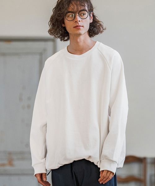CAMBIO(カンビオ)の「mlt5588- ナイロン切替ラグランスリーブカットソー(Tシャツ/カットソー・メンズ・ホワイト/ブラック/グレー・M/L/XL)」の11枚目の写真