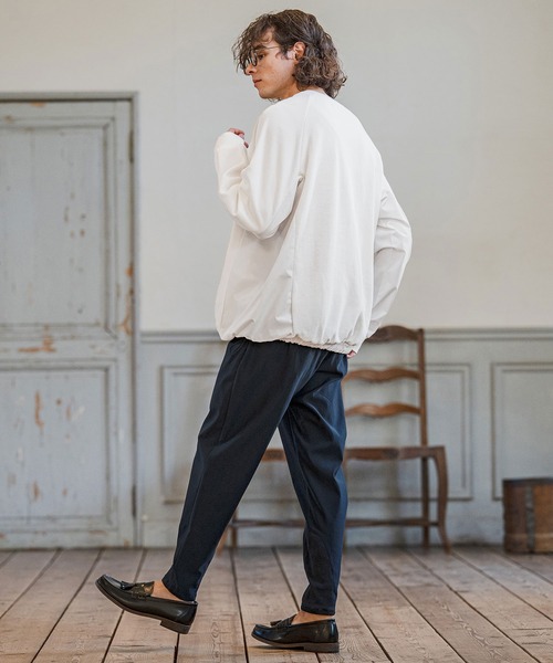 CAMBIO(カンビオ)の「mlt5588- ナイロン切替ラグランスリーブカットソー(Tシャツ/カットソー・メンズ・ホワイト/ブラック/グレー・M/L/XL)」の15枚目の写真