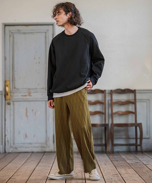 CAMBIO(カンビオ)の「mlt5588- ナイロン切替ラグランスリーブカットソー(Tシャツ/カットソー・メンズ・ホワイト/ブラック/グレー・M/L/XL)」の20枚目の写真
