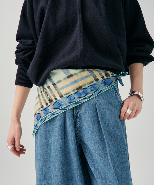 VERMEIL par iena（ヴェルメイユパーイエナ）の「PIERRE LOUIS MASCIA ピエール ルイマーシャ 67x67cm 517633/101（バンダナ/スカーフ・レディース・ブルー・FREE）」の5枚目の写真