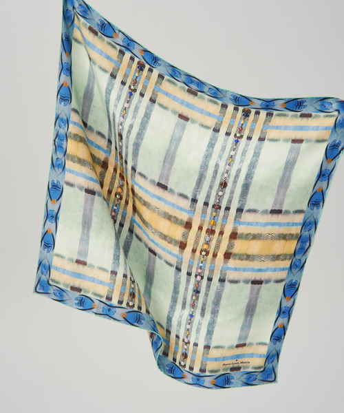 VERMEIL par iena（ヴェルメイユパーイエナ）の「PIERRE LOUIS MASCIA ピエール ルイマーシャ 67x67cm 517633/101（バンダナ/スカーフ・レディース・ブルー・FREE）」の6枚目の写真