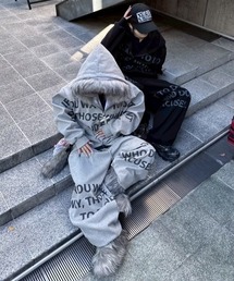 Never mind the XU / Chikashitsu+ | 【nmtc+】lettering wide sweat pants / 【エヌエムティーシープラス】レタリングスウェットパンツ <着用動画あり>(スウェットパンツ)