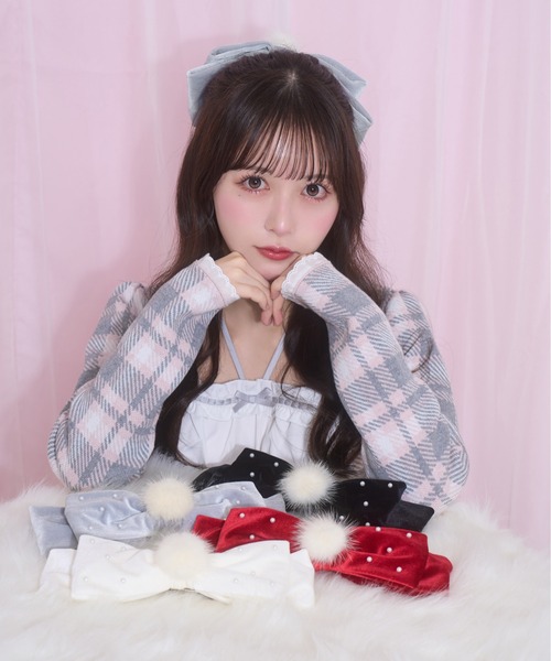 Honey Cinnamon（ハニーシナモン）の「winter likeリボンバレッタ（バレッタ/ヘアクリップ・レディース・ホワイト/ボルドー/グレー/ブラック・FREE）」の10枚目の写真