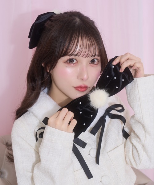 Honey Cinnamon（ハニーシナモン）の「winter likeリボンバレッタ（バレッタ/ヘアクリップ・レディース・ホワイト/ボルドー/グレー/ブラック・FREE）」の19枚目の写真