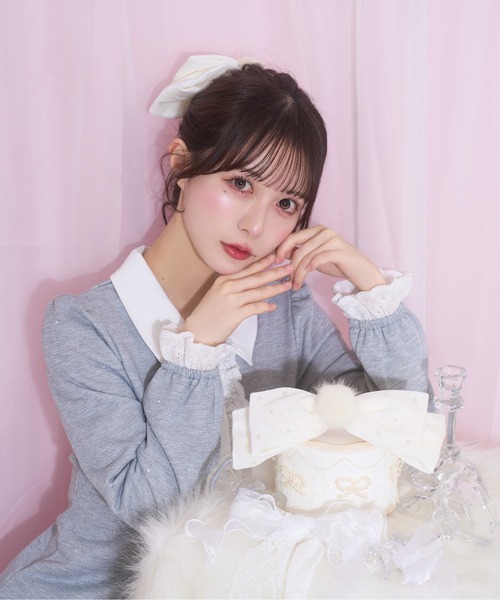 Honey Cinnamon（ハニーシナモン）の「winter likeリボンバレッタ（バレッタ/ヘアクリップ・レディース・ホワイト/ボルドー/グレー/ブラック・FREE）」の20枚目の写真