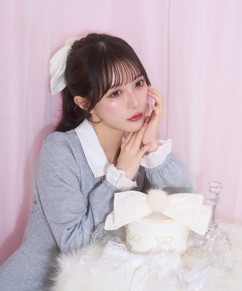 Honey Cinnamon（ハニーシナモン）の「winter likeリボンバレッタ（バレッタ/ヘアクリップ・レディース・ホワイト/ボルドー/グレー/ブラック・FREE）」の21枚目の写真