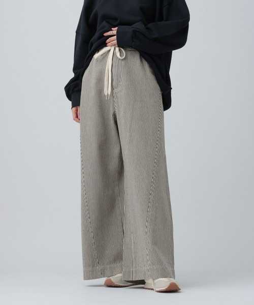 LEPSIM(レプシィム)の「ヒッコリーワイドパンツ 632749(その他パンツ・レディース・アイボリー/ネイビー・FREE)」の5枚目の写真