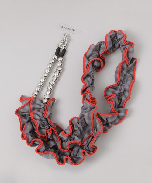 JEANASIS（ジーナシス）の「ビーズフリルスマホショルダー/638850（スマホグッズ・レディース・ネイビー系/ホワイト系その他・FREE）」の2枚目の写真