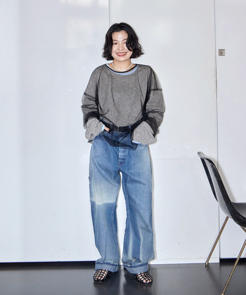 Lee(リー)の「LEE 別注 VINTAGE PAINTER PANTS LM7321:デニムパンツ(デニムパンツ・レディース・ネイビー・XX-SMALL/X-SMALL)」の12枚目の写真