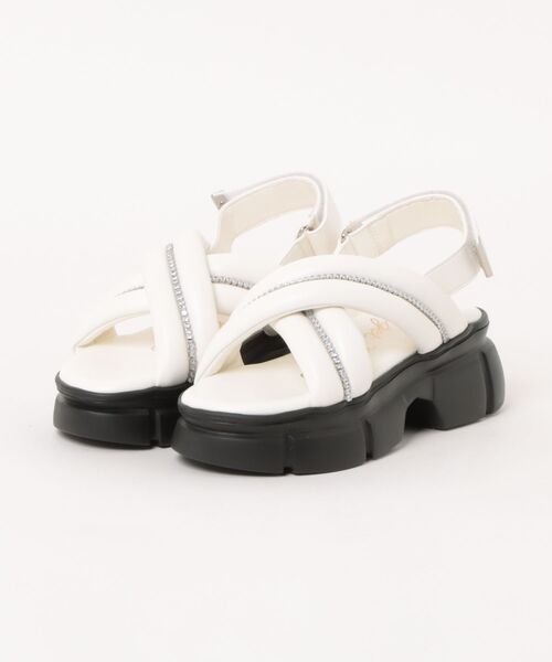 Bridget Birkin(ブリジットバーキン)の「【Bridget Birkin】ビジュークロスベルトスポーツサンダル(562121)(サンダル・レディース・シルバー/ブラック/ホワイト・L/LL/M/S)」の10枚目の写真