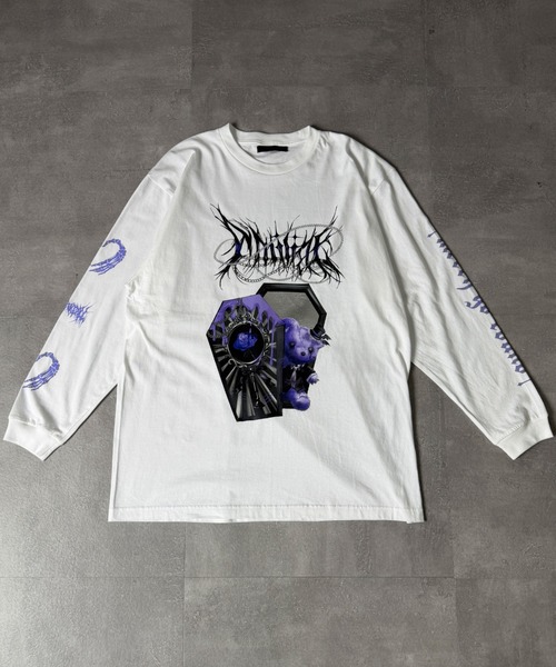 Amilige(アミリージュ)の「Coffin Bat BearロングTシャツ(Tシャツ/カットソー・レディース・ホワイト/ブラック・FREE)」の16枚目の写真