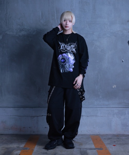 Amilige(アミリージュ)の「Coffin Bat BearロングTシャツ(Tシャツ/カットソー・レディース・ホワイト/ブラック・FREE)」の9枚目の写真