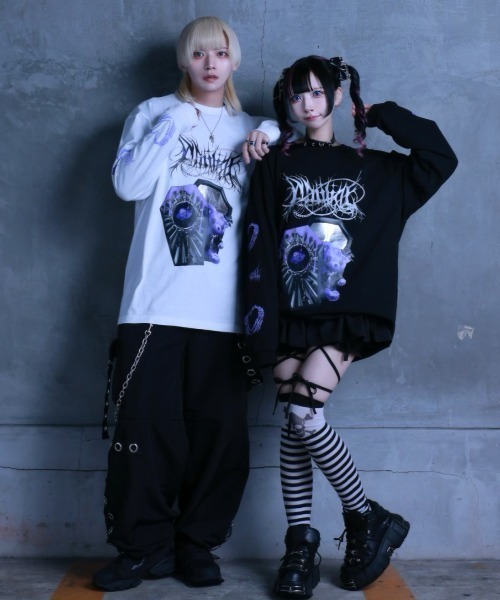 Amilige(アミリージュ)の「Coffin Bat BearロングTシャツ(Tシャツ/カットソー・レディース・ホワイト/ブラック・FREE)」の19枚目の写真