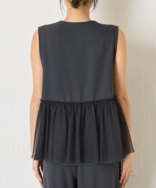 Jena espace merveilleux（ジェナ　エスパスメルヴェイユ）の「フリルチュールセットアップ（ワンピース・レディース・ネイビー/ダークグレー・FREE）」の15枚目の写真