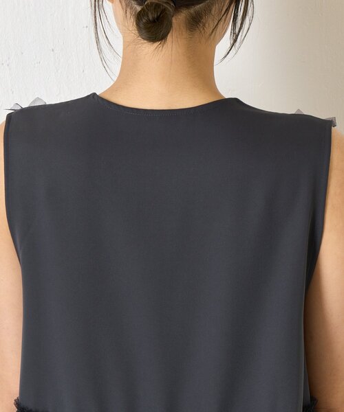 Jena espace merveilleux（ジェナ　エスパスメルヴェイユ）の「フリルチュールセットアップ（ワンピース・レディース・ネイビー/ダークグレー・FREE）」の16枚目の写真