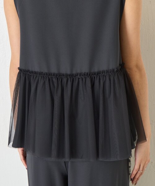 Jena espace merveilleux（ジェナ　エスパスメルヴェイユ）の「フリルチュールセットアップ（ワンピース・レディース・ネイビー/ダークグレー・FREE）」の17枚目の写真