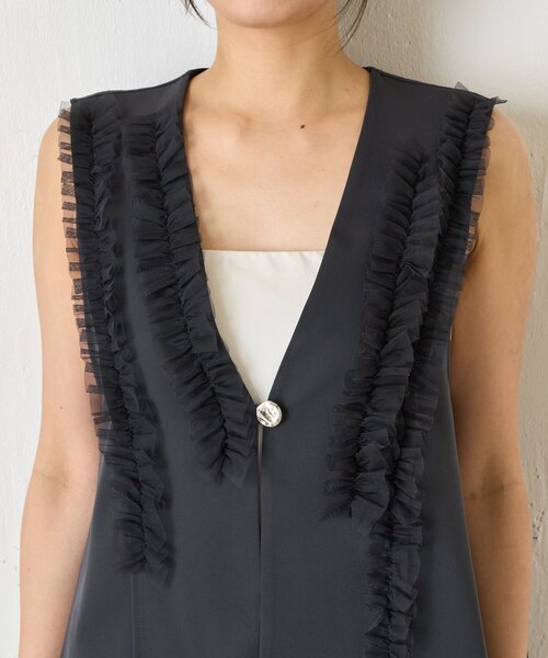 Jena espace merveilleux（ジェナ　エスパスメルヴェイユ）の「フリルチュールセットアップ（ワンピース・レディース・ネイビー/ダークグレー・FREE）」の18枚目の写真