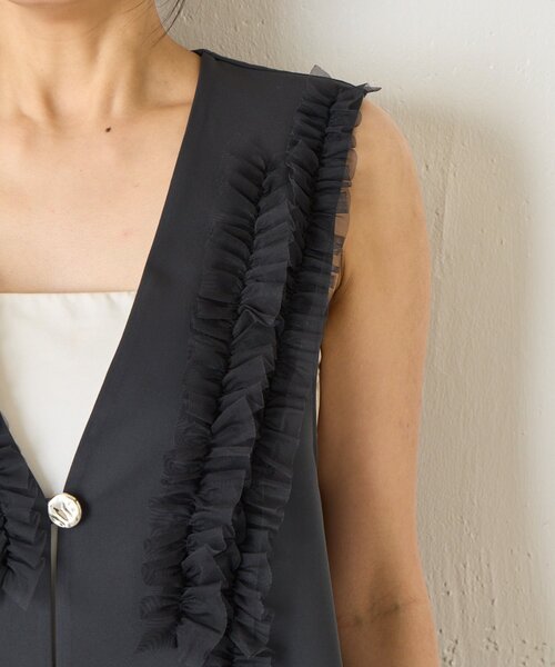 Jena espace merveilleux（ジェナ　エスパスメルヴェイユ）の「フリルチュールセットアップ（ワンピース・レディース・ネイビー/ダークグレー・FREE）」の19枚目の写真