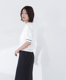NATURAL BEAUTY BASIC | ◇総針ベーシック バイカラーラインニット(ニット/セーター)