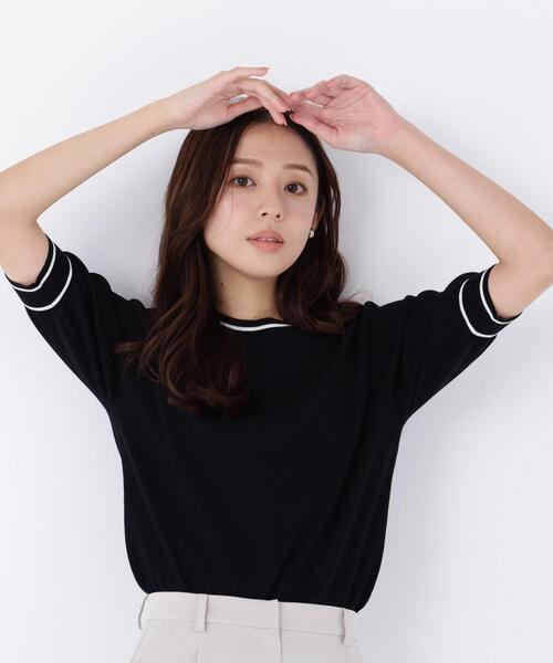 NATURAL BEAUTY BASIC(ナチュラルビューティーベーシック)の「◇総針ベーシック バイカラーラインニット(ニット/セーター・レディース・グレー系その他/ブラック系その他/イエロー系その他/ホワイト系その他・FREE)」の17枚目の写真
