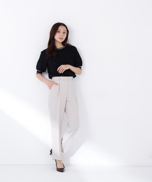 NATURAL BEAUTY BASIC(ナチュラルビューティーベーシック)の「◇総針ベーシック バイカラーラインニット(ニット/セーター・レディース・グレー系その他/ブラック系その他/イエロー系その他/ホワイト系その他・FREE)」の18枚目の写真