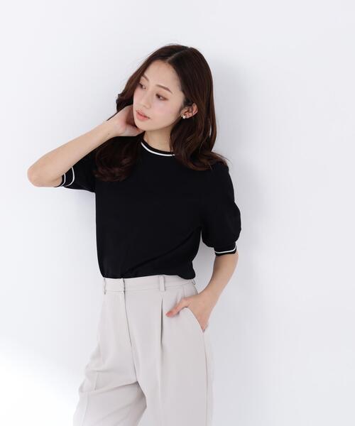 NATURAL BEAUTY BASIC(ナチュラルビューティーベーシック)の「◇総針ベーシック バイカラーラインニット(ニット/セーター・レディース・グレー系その他/ブラック系その他/イエロー系その他/ホワイト系その他・FREE)」の19枚目の写真
