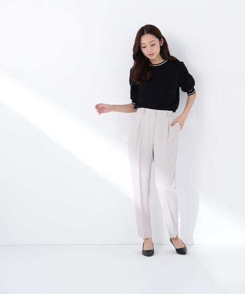 NATURAL BEAUTY BASIC(ナチュラルビューティーベーシック)の「◇総針ベーシック バイカラーラインニット(ニット/セーター・レディース・グレー系その他/ブラック系その他/イエロー系その他/ホワイト系その他・FREE)」の20枚目の写真