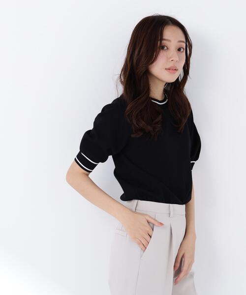 NATURAL BEAUTY BASIC(ナチュラルビューティーベーシック)の「◇総針ベーシック バイカラーラインニット(ニット/セーター・レディース・グレー系その他/ブラック系その他/イエロー系その他/ホワイト系その他・FREE)」の21枚目の写真