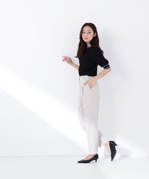 NATURAL BEAUTY BASIC(ナチュラルビューティーベーシック)の「◇総針ベーシック バイカラーラインニット(ニット/セーター・レディース・グレー系その他/ブラック系その他/イエロー系その他/ホワイト系その他・FREE)」の5枚目の写真