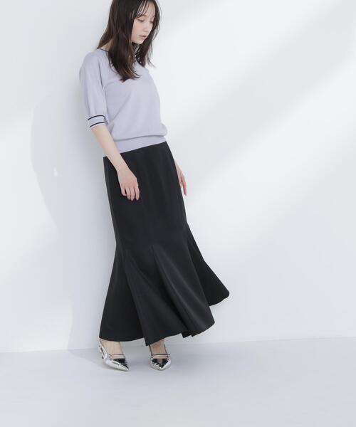 NATURAL BEAUTY BASIC(ナチュラルビューティーベーシック)の「◇総針ベーシック バイカラーラインニット(ニット/セーター・レディース・グレー系その他/ブラック系その他/イエロー系その他/ホワイト系その他・FREE)」の12枚目の写真