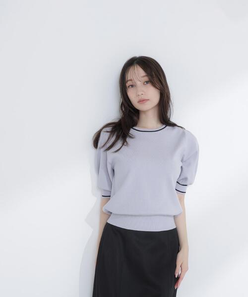 NATURAL BEAUTY BASIC(ナチュラルビューティーベーシック)の「◇総針ベーシック バイカラーラインニット(ニット/セーター・レディース・グレー系その他/ブラック系その他/イエロー系その他/ホワイト系その他・FREE)」の13枚目の写真