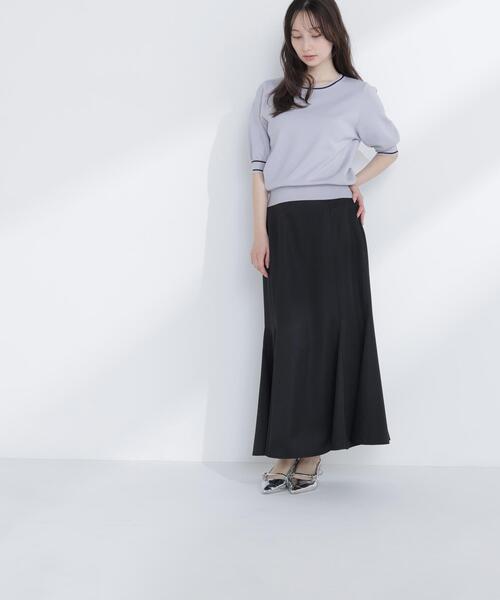 NATURAL BEAUTY BASIC(ナチュラルビューティーベーシック)の「◇総針ベーシック バイカラーラインニット(ニット/セーター・レディース・グレー系その他/ブラック系その他/イエロー系その他/ホワイト系その他・FREE)」の14枚目の写真