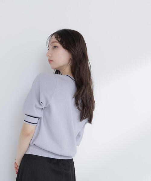 NATURAL BEAUTY BASIC(ナチュラルビューティーベーシック)の「◇総針ベーシック バイカラーラインニット(ニット/セーター・レディース・グレー系その他/ブラック系その他/イエロー系その他/ホワイト系その他・FREE)」の15枚目の写真
