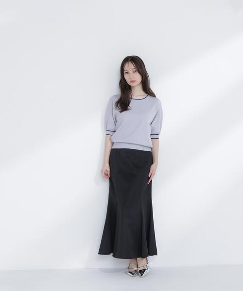 NATURAL BEAUTY BASIC(ナチュラルビューティーベーシック)の「◇総針ベーシック バイカラーラインニット(ニット/セーター・レディース・グレー系その他/ブラック系その他/イエロー系その他/ホワイト系その他・FREE)」の16枚目の写真