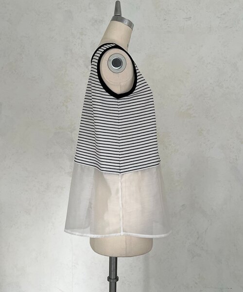 un dix cors（アンディコール）の「ヘンリーネック2WAYタンクトップ（キャミソール・レディース・アイボリー/ブラック/オフホワイト・FREE）」の19枚目の写真