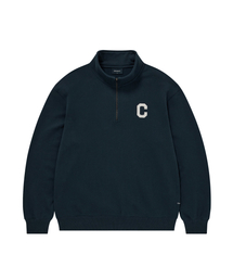 Cロゴハーフジップスウェットネイビー