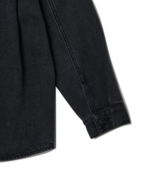 MUSINSA STANDARD KIDS（ムシンサスタンダードキッズ）の「オーバーサイズ デタッチャブル フード デニム シャツ [ウォッシュド ブラック]（シャツ/ブラウス・レディース・その他・150/100/110/120/130/140）」の11枚目の写真