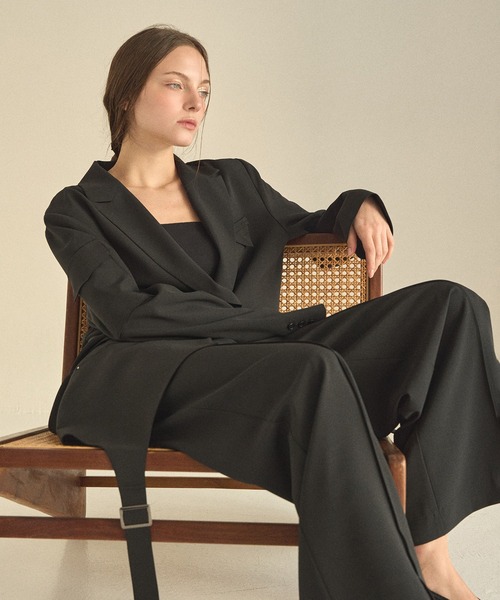 MIELI INVARIANT（ミエリインヴァリアント）の「Wide Cover Layer Slacks（スラックス・レディース・ブラック/ベージュ・MEDIUM/SMALL）」の9枚目の写真