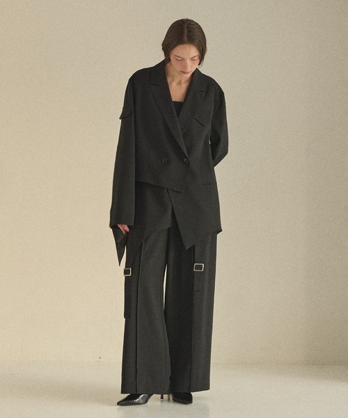 MIELI INVARIANT（ミエリインヴァリアント）の「Wide Cover Layer Slacks（スラックス・レディース・ブラック/ベージュ・MEDIUM/SMALL）」の18枚目の写真