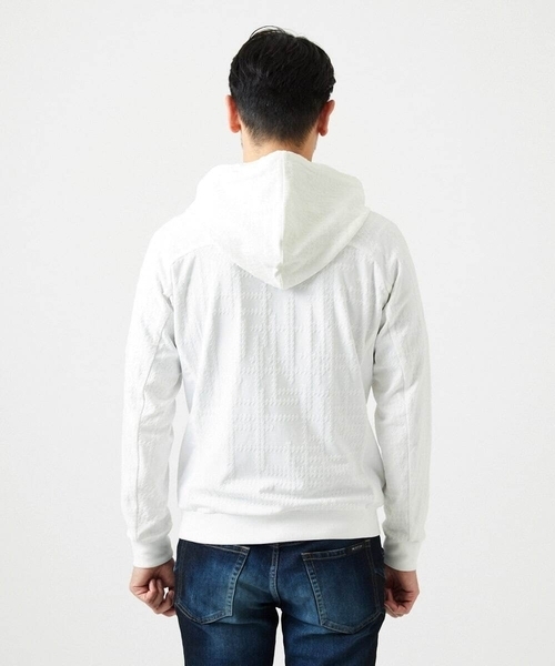 MICHEL KLEIN HOMME (ミッシェルクランオム)の「【セットアップ】ジャカードジップアップパーカー(パーカー・メンズ・ブラック/ホワイト・MEDIUM/LARGE/X-LARGE)」の3枚目の写真