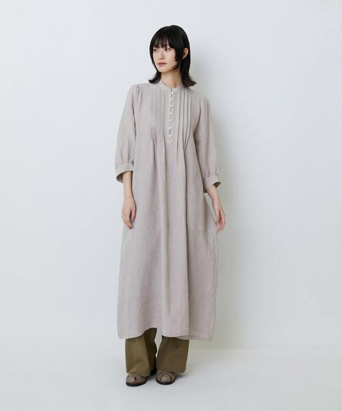 LOISIR(ロワズィール)の「グランジリネンタックディテールワンピース(ワンピース・レディース・カーキ/ピンク・FREE)」の1枚目の写真
