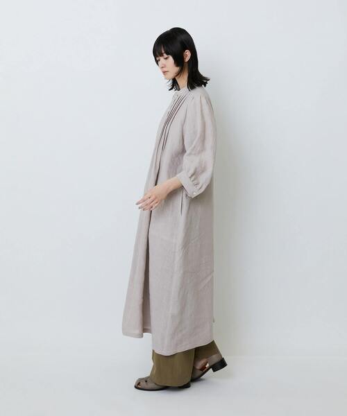 LOISIR(ロワズィール)の「グランジリネンタックディテールワンピース(ワンピース・レディース・カーキ/ピンク・FREE)」の4枚目の写真